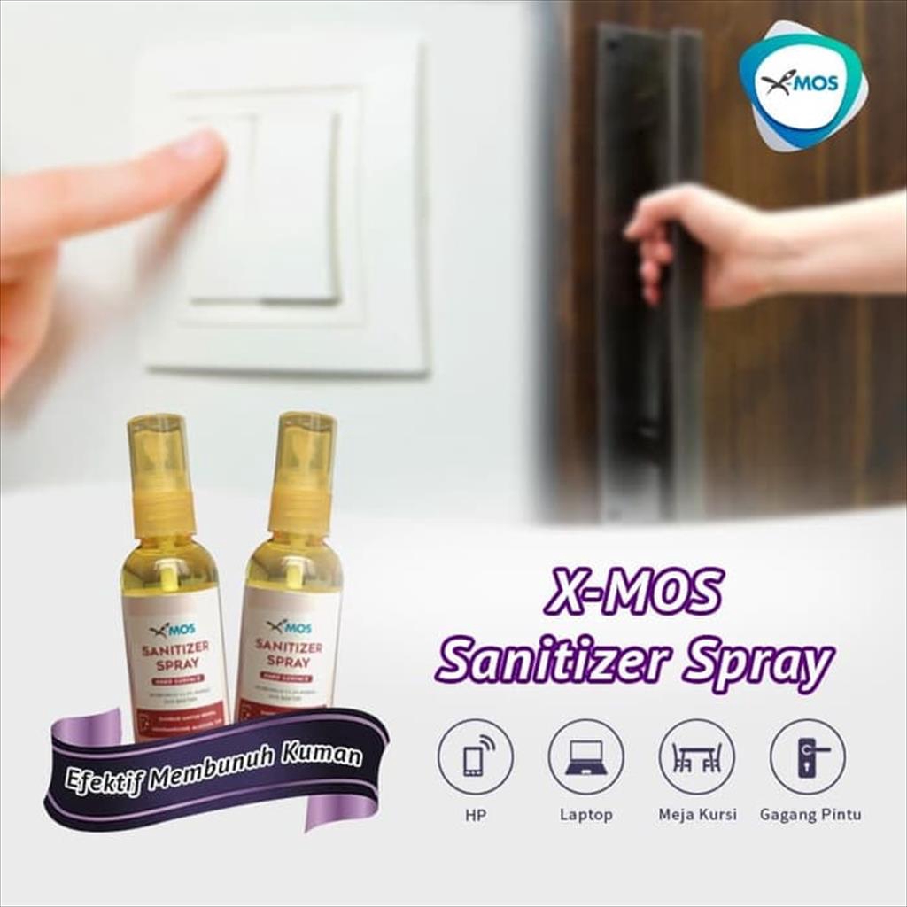 Xmos Sanitizer 60ml membunuh  bakteri dan kuman mengandung alkohol