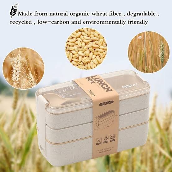 BELLA - LUNCH BOX KOTAK MAKAN JERAMI 3 SUSUN TINGKAT SET PERALATAN MAKAN / SOUVERNIR KADO