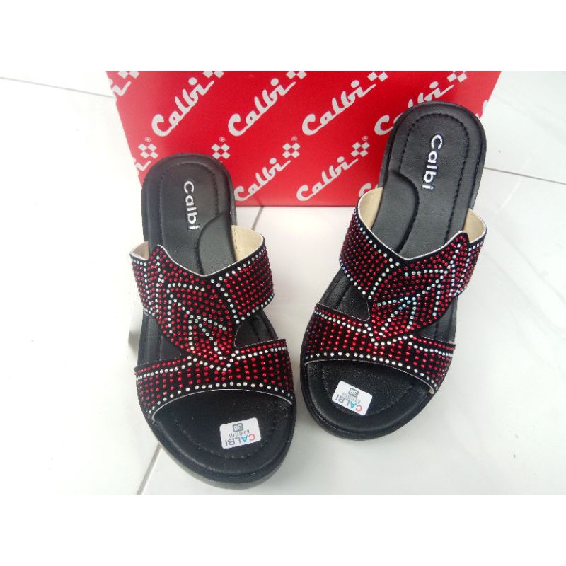 SANDAL WEDGES CALBI BAN 2 DAUN MUTIARA