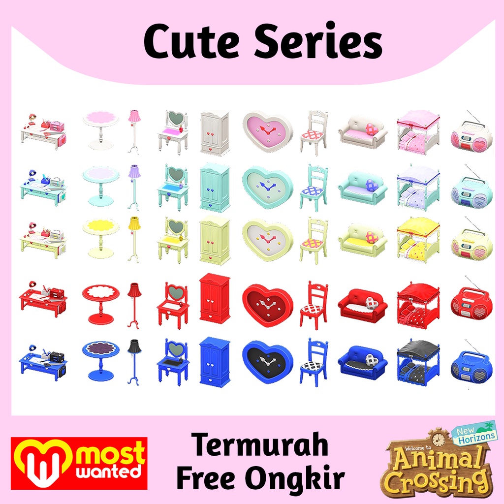 Cute Set Furniture Item Items Animal Crossing New Horizon ACNH NMT Bells  Item Furniture Material DIY