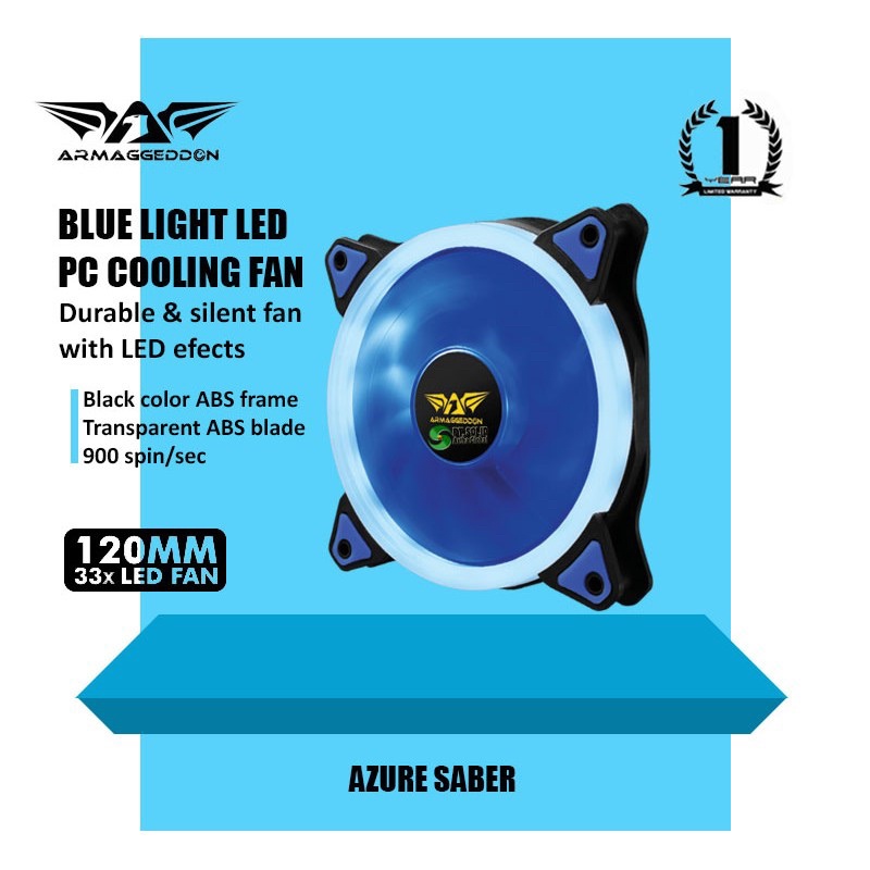 Armageddon Azzura Dual Saber Cooling Fan Gaming Pc Case (120mm)
