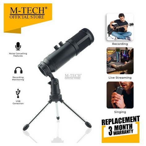 ITSTORE M-Tech Original MIC Microphone Condenser UK100 with Noise Cancelling UK-100  Mtech USB