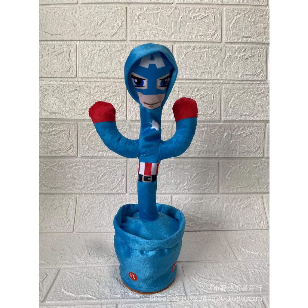 Mainan Boneka Spiderman / Kaktus / Captain America / Marvel Avengers Bisa Bicara / Merekam Suara Untuk Anak