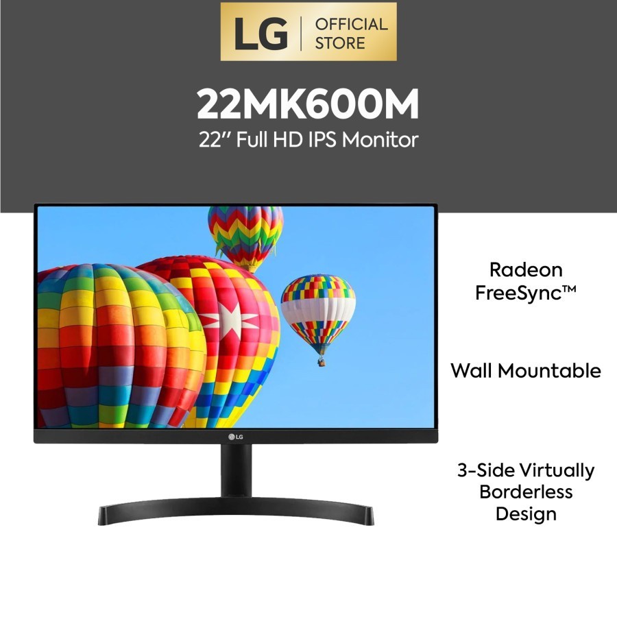 Monitor LG 22MK600M-B 21,5&quot; FHD Monitor Radeon FreeSync 1ms 75Hz HDMI