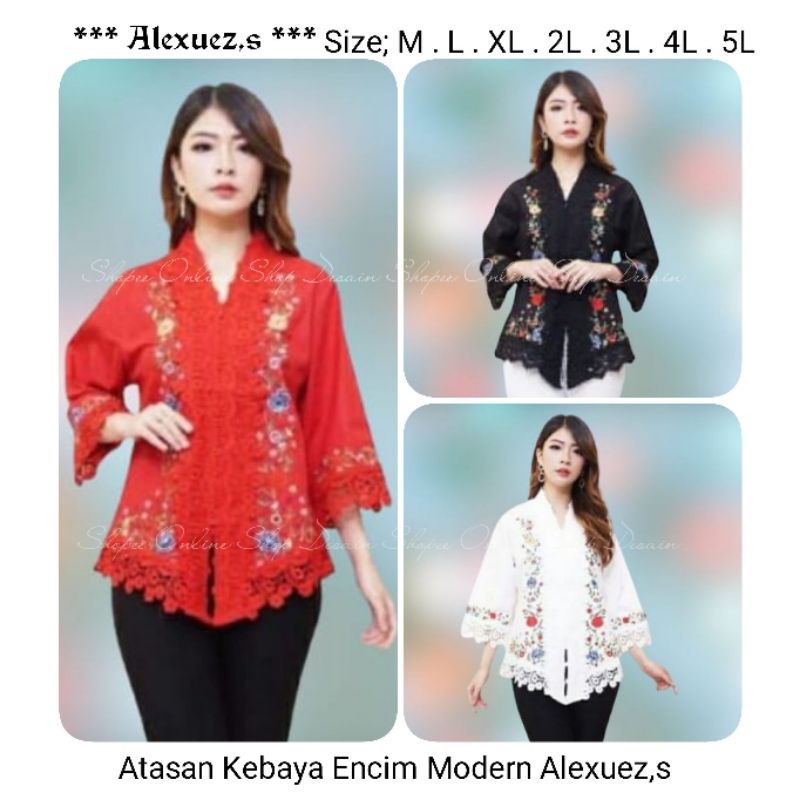 Atasan Tradisi Nasional Nusantara Kebaya Encim Modern Senada Alexuez