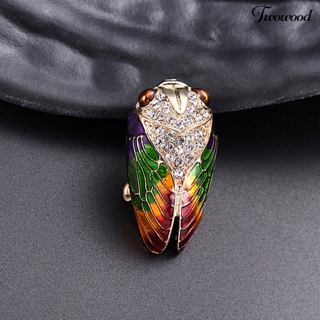 Twowood Collar Pin Fine Workmanship Anti-deform Alloy Exquisite Cicada Shape Coat Brooch Clothes Accessories