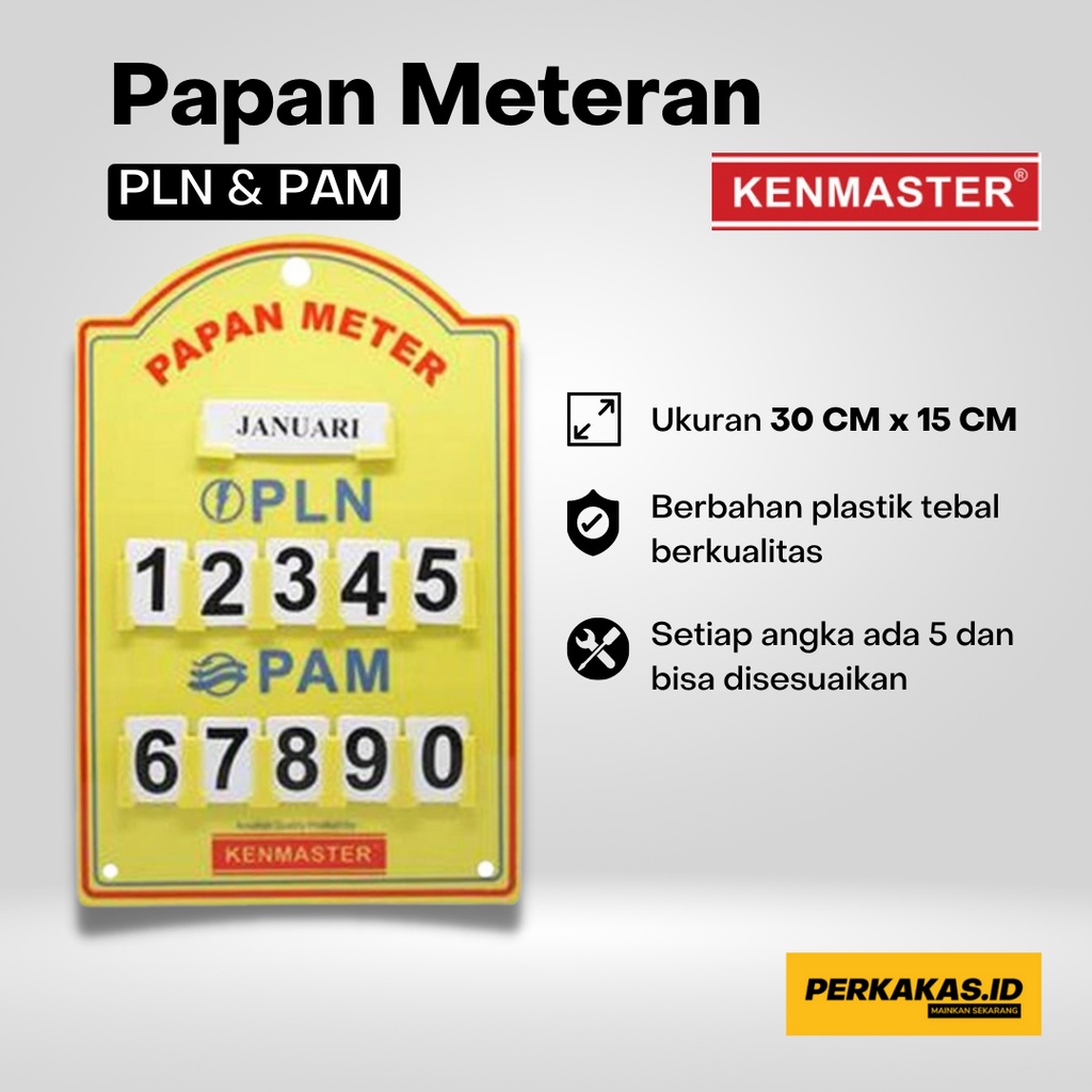 Papan Meteran PLN PAM Listrik Air KENMASTER