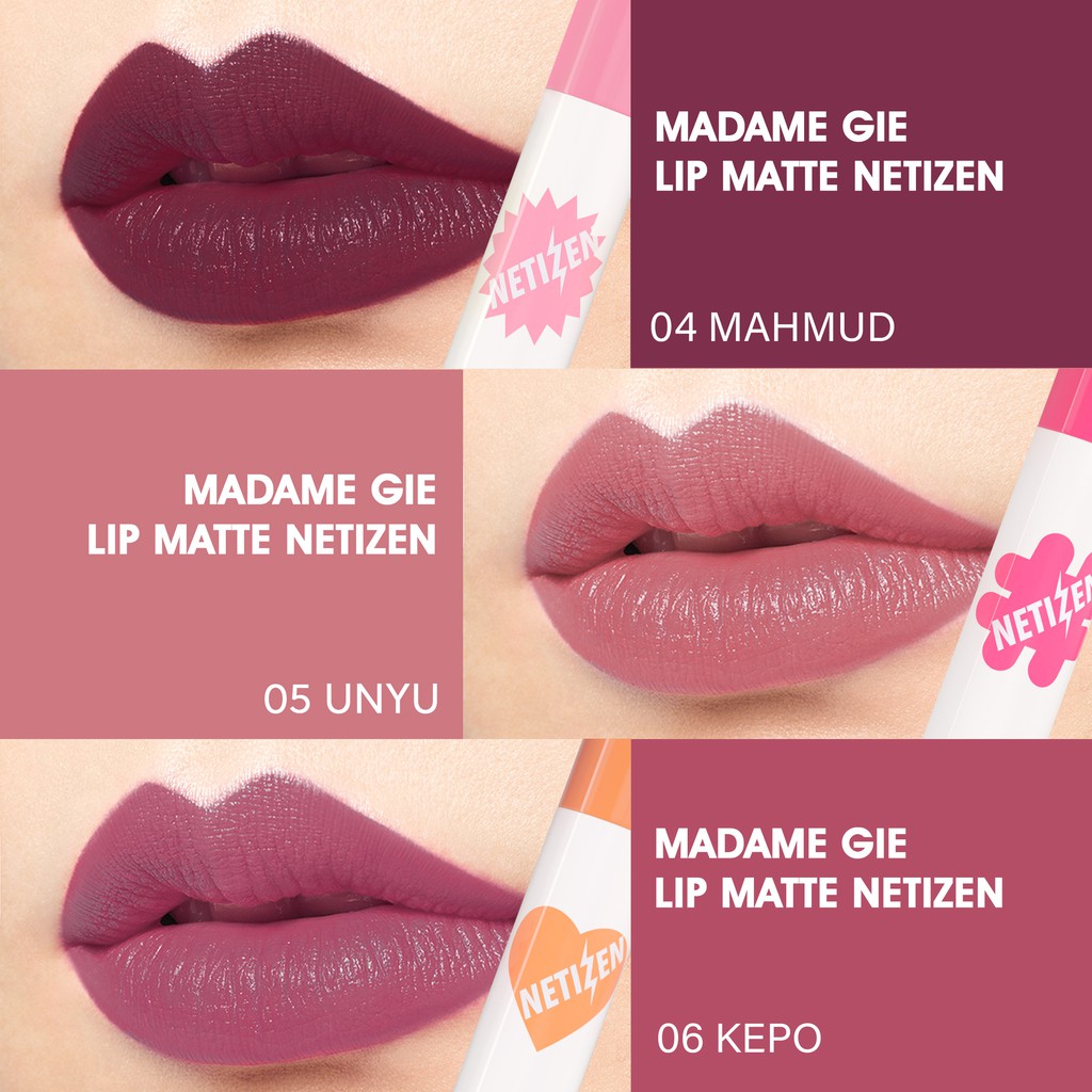 Madame Gie Lip Matte Netizen +62  - Make Up Lipstick | Lip Cream Superstay Image 8