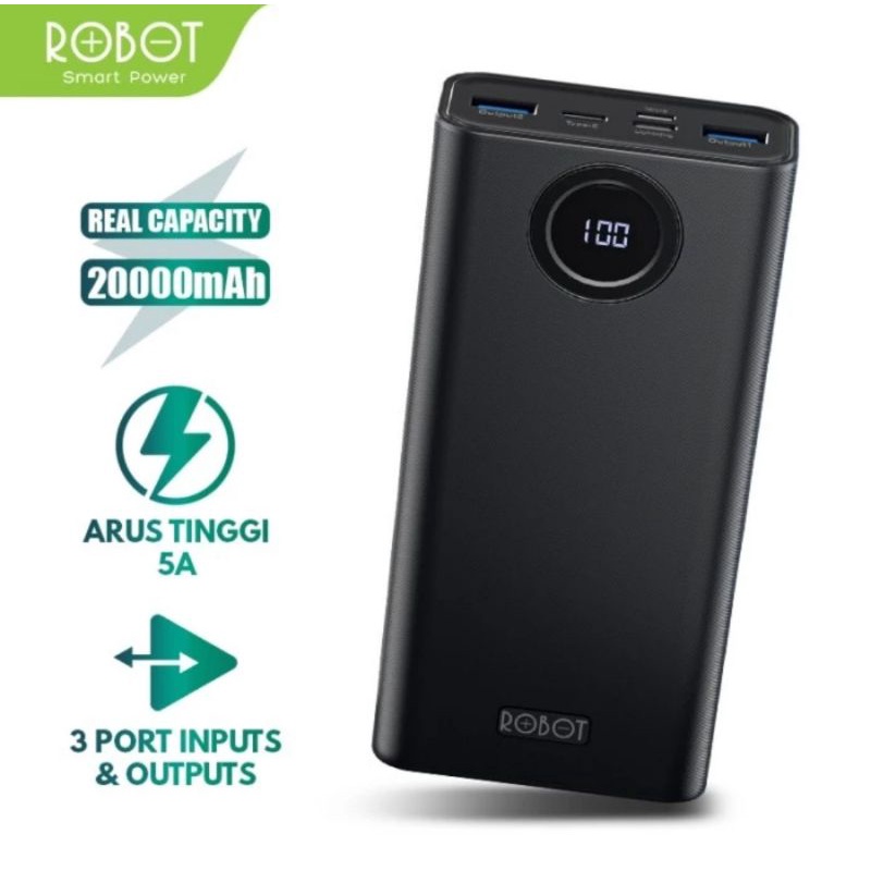 PowerBank ROBOT 20000mah RT23 Quick Charging Powerbank 3 Port Original