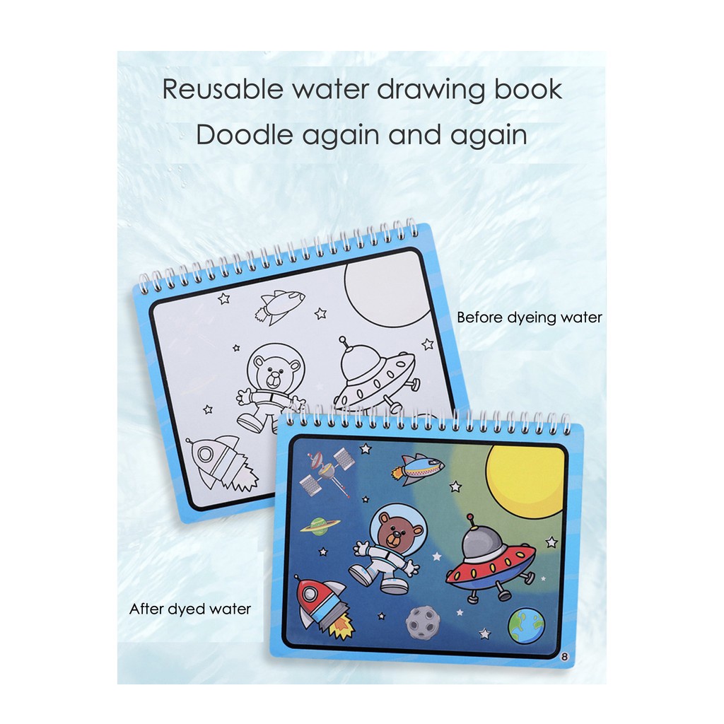 Mainan Edukasi Anak Magic Water Book - Buku Mewarnai Magic Water Book