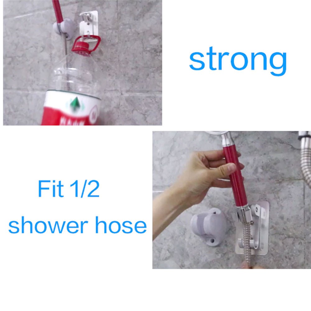 Bisa COD Penyangga Kepala Shower Hose Holder Bracket Drill Free Selang 1/2 Inch - BShower BR-201