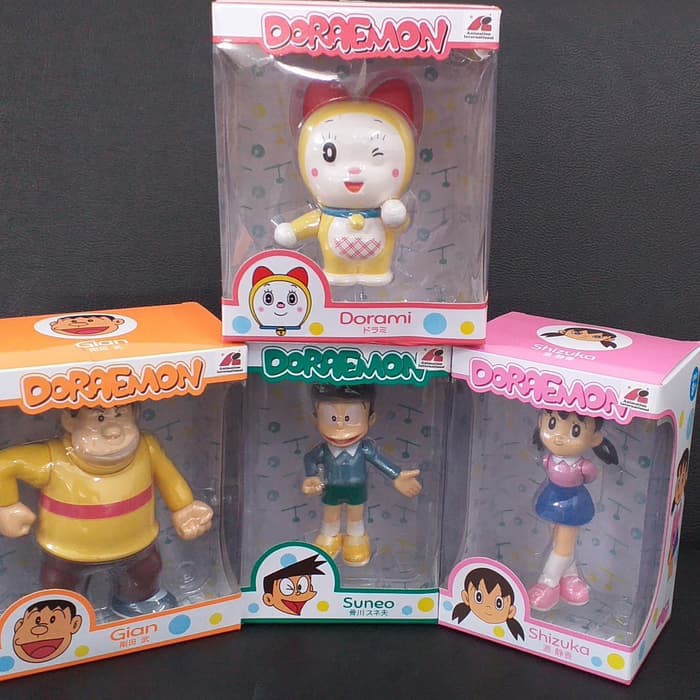 Action Figure Doraemon Box Tinggi 12cm Soneo Shizuka Dorami Gian