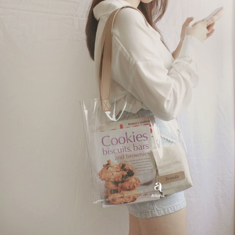 Pamie Clear PVC Tote Bag Custom Nama