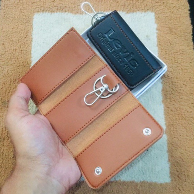 Dompet kunci kendaraan bahan kulit sintetis lokal colombo free box #dompet #dompetkunci #keyholder