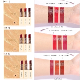 Focallure 3 Jenis  Lipstick Velvety Warna  Coklat  Untuk 