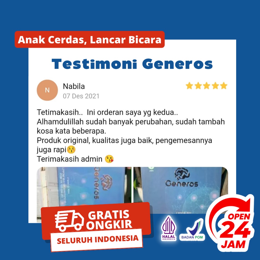 GROSIR GENEROS 100% ORIGINAL | Ori Official Store Asli Ampuh Atasi Speech Delay Pada Anak GENEROS