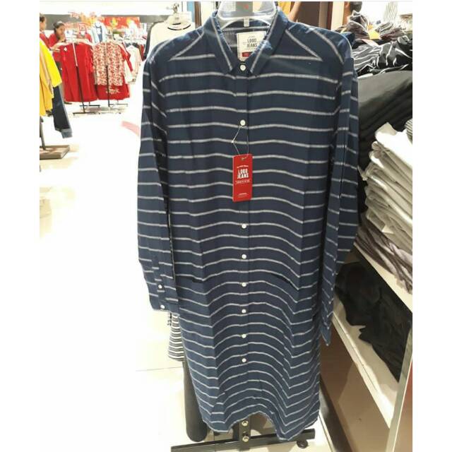 Kemeja tunik logo jeans