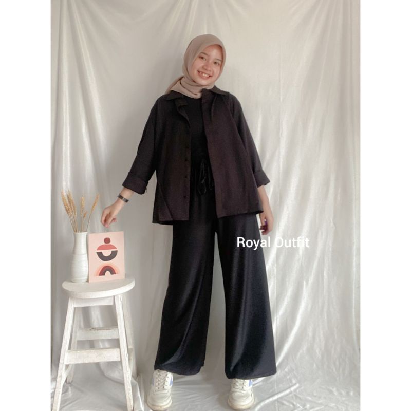 Kemeja Wanita Kimi Import Bahan Moscrepe Import Lembut dan Stretch Termurah Premium By Royaloutfit-1