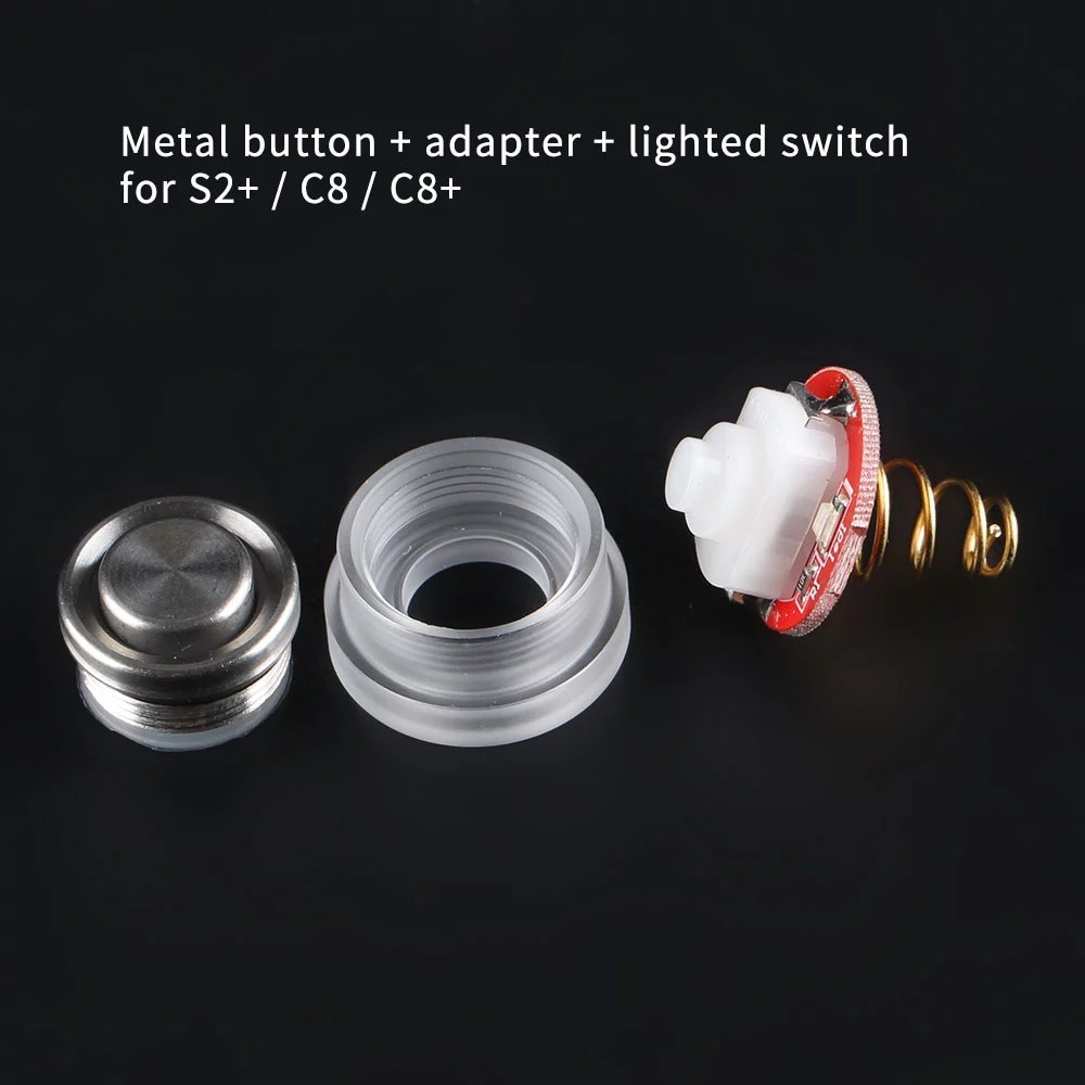 Set Metal Switch 16mm Nyala with LED untuk Convoy S2+ dan C8+