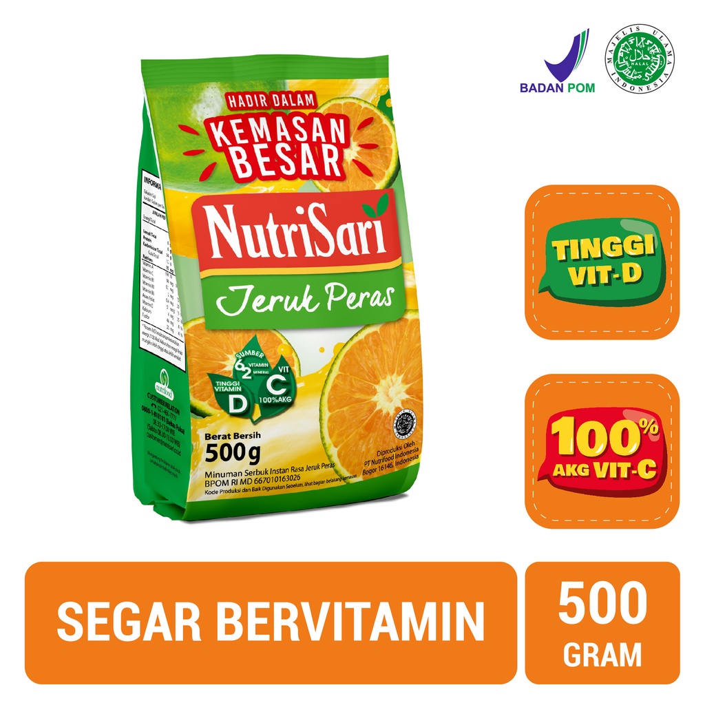 

Nutrisari jeruk peras/lychee lecy tea 500gr