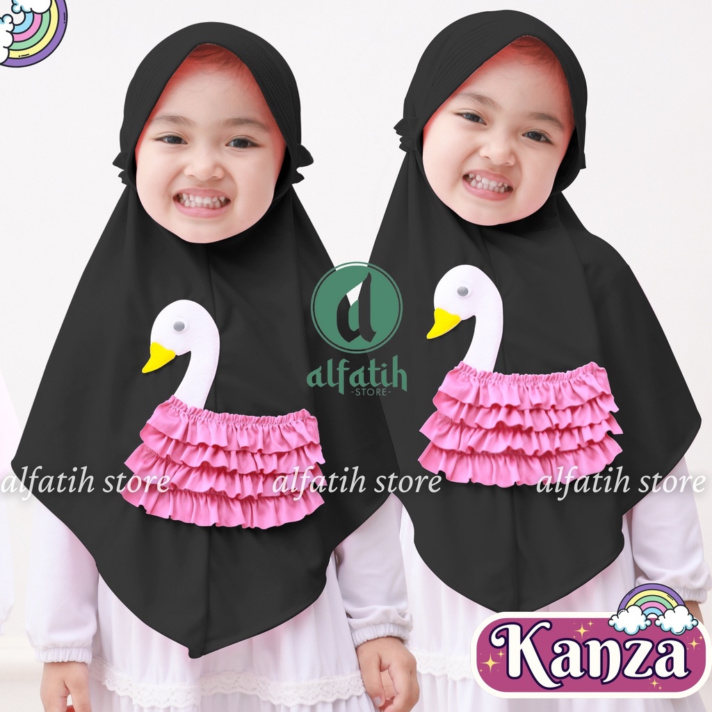JILBAB ANAK TK - SD KANZA DUCK / DUCK REMPEL / JILBAB ANAK USIA 4-7 TAHUN / PAKAIAN MUSLIMANAK PEREMPUAN / KERUDUNG ANAK TK / HIJAB ANAK TK-SD KHIMAR ANAK