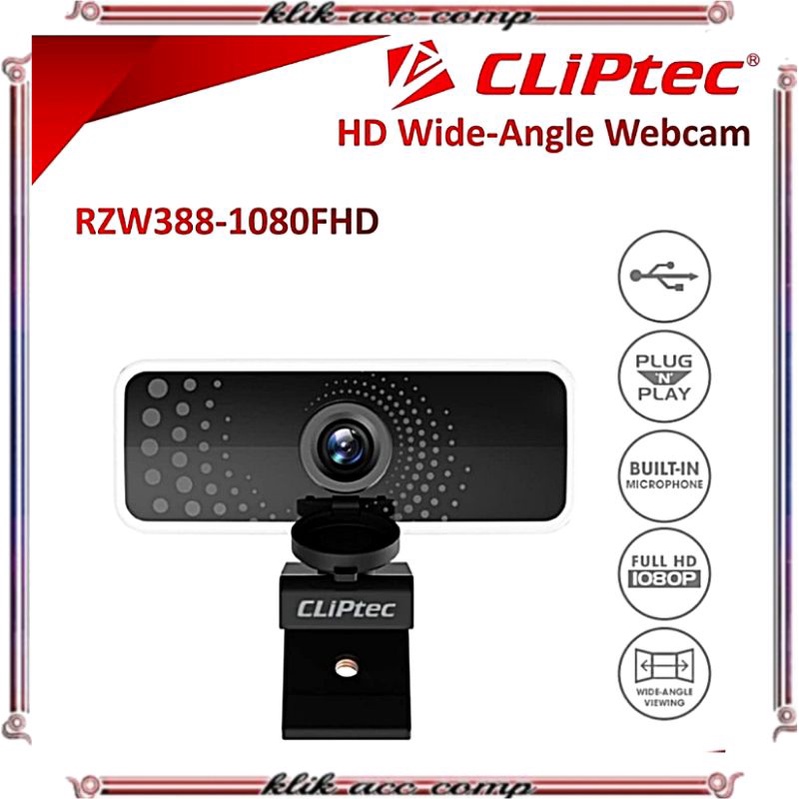 Webcam Full HD 1080P Wide-Angle CLIPtec RZW388