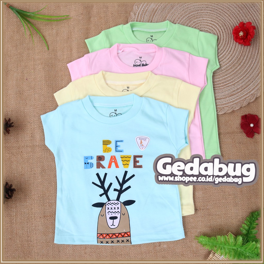 KAOS IMOET Baby MOTIF Pendek / Oblong Anak Dasar Warna SNI