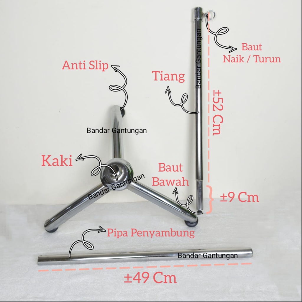 Kaki Besi Tiang Manekin Penyangga Manekin Dudukan Manekin Stand Besi Manekin - BH