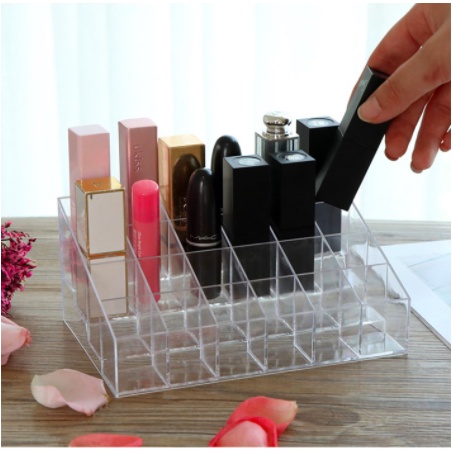 Organizer Lipstick Acrylic Rak Lipstick Kotak Penyimpanan Lipstik Make Up Organizer Cosmetic