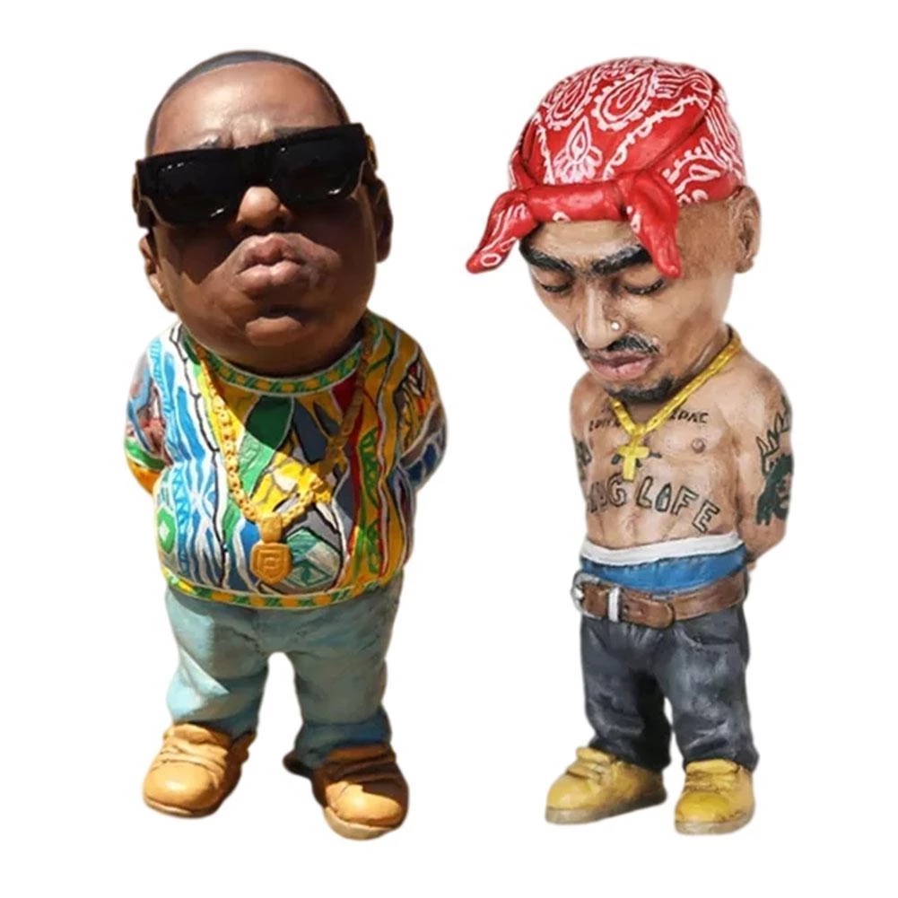 【Ready Stock】2Pac Shakur B.I.G. Notorious Biggie Action Figure  Rap Star Figurine Ornaments