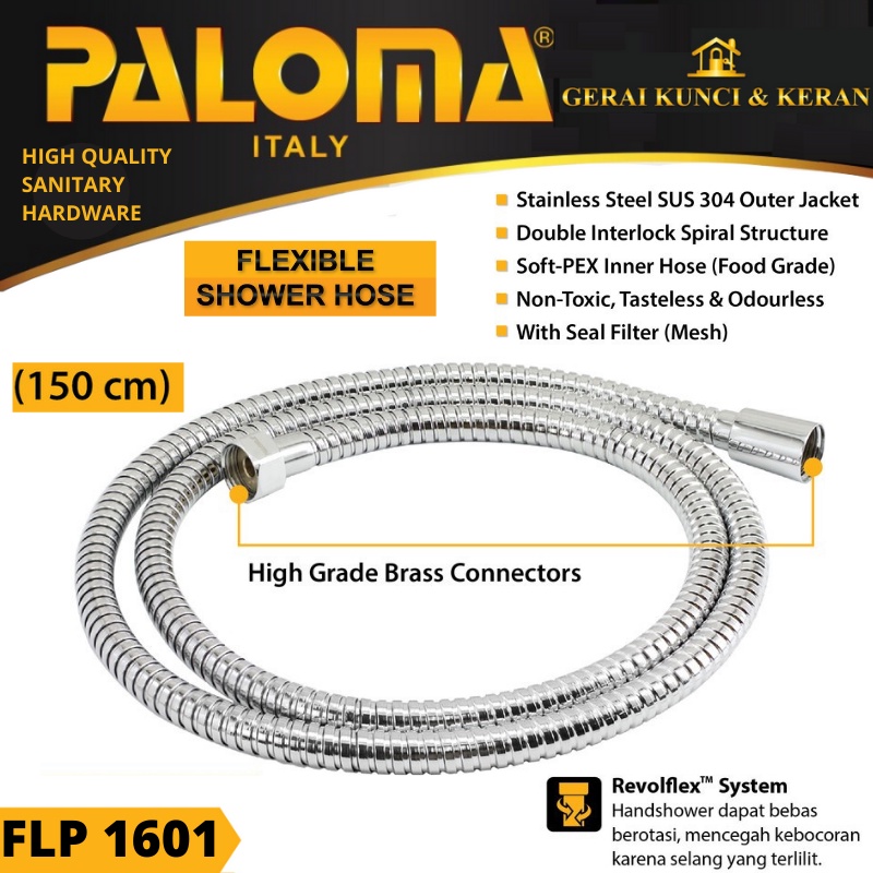 Selang Slang Flexible Hose Hand Shower PALOMA FLP 1601 STAINLES 150 CM