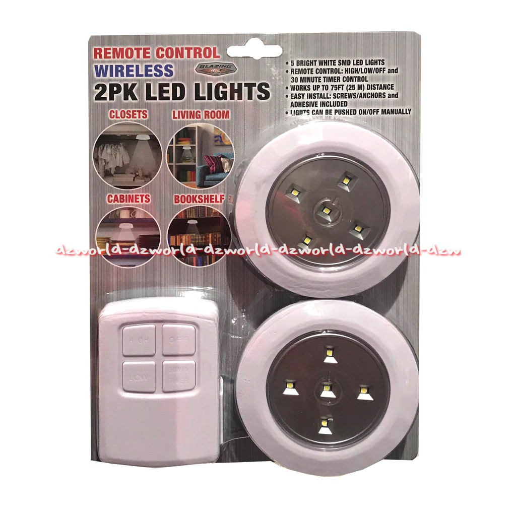 Lampu lemari LED Wireless dengan Remote Control Lampu Untuk Lemari Cabinet 2PK