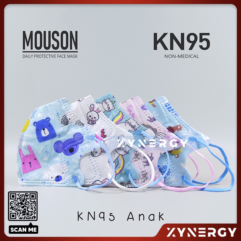 Masker Mouson KN95 Anak 5ply Masker Non Medis 5 Ply Sekali Pakai