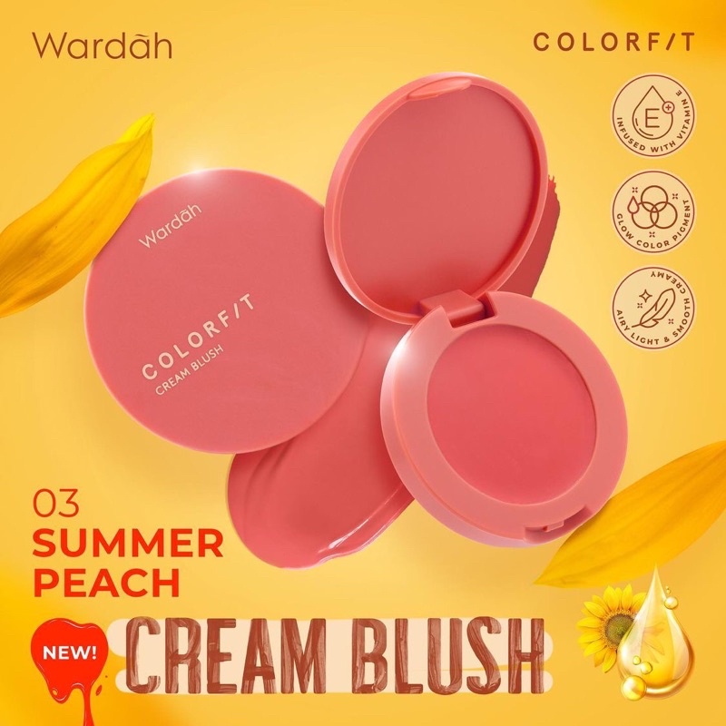 Wardah Colorfit Cream Blush 3gr - Blush On Cream Wardah