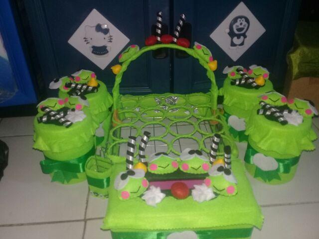 Toples Karakter Flanel Keropi Hijau