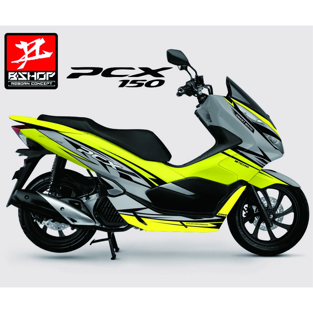 Stiker Decal Honda PCX 150 Motif Grapis Kuning
