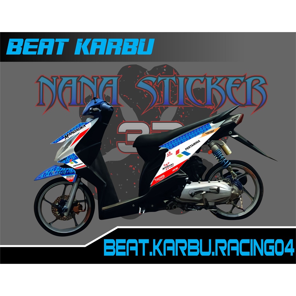 Striping Beat Karbu 2008-2012 PERTAMINA Variasi Sticker Stiker Skotlet Motor Scotlite BEAT CODE 04