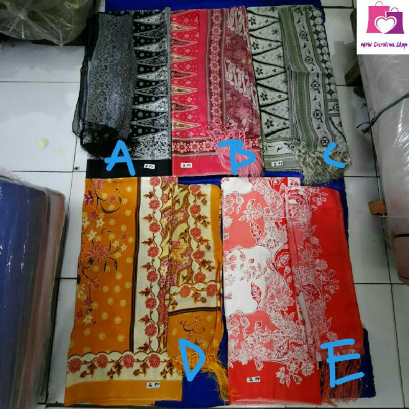 Set kain sarung kebaya + selendang rumbai 2in1 (5 varian)
