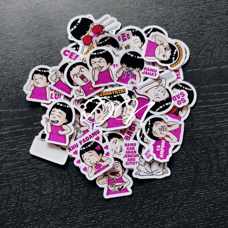 

isi 30 pcs mini stiker kertas karakter line si ngehe sticker kertas glossy si ngehe