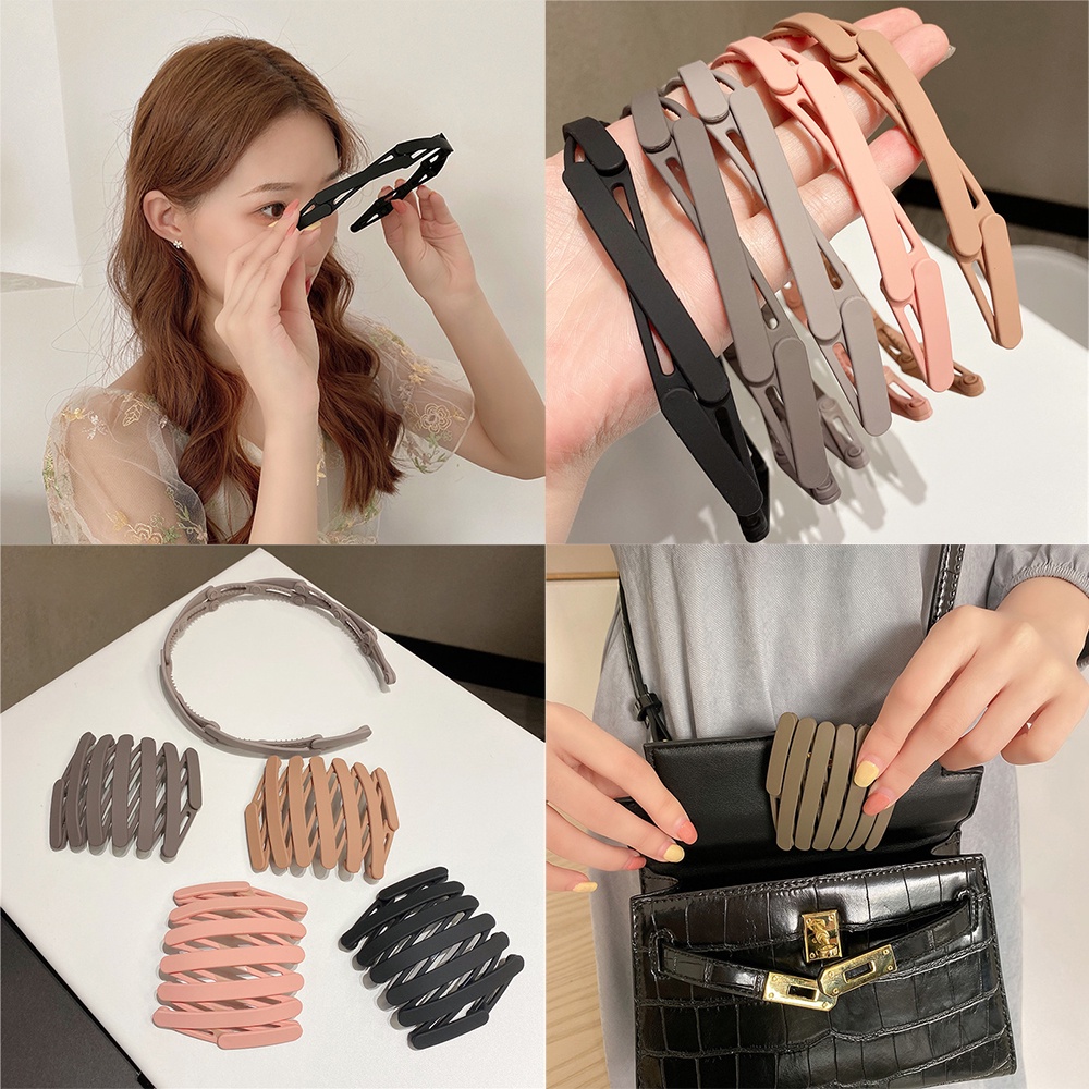 Retractable Headband Portable Folding Headband Summer Invisible Non-slip Headband for Women Fashion Hair Accessories