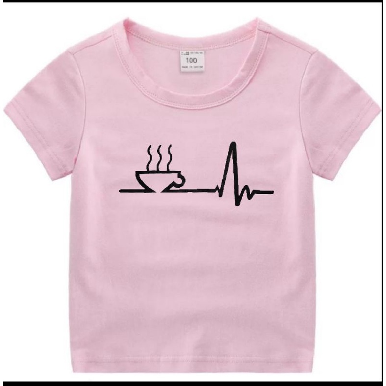 kaos anak anak laki laki dan perempuan  Unisex garis kopi