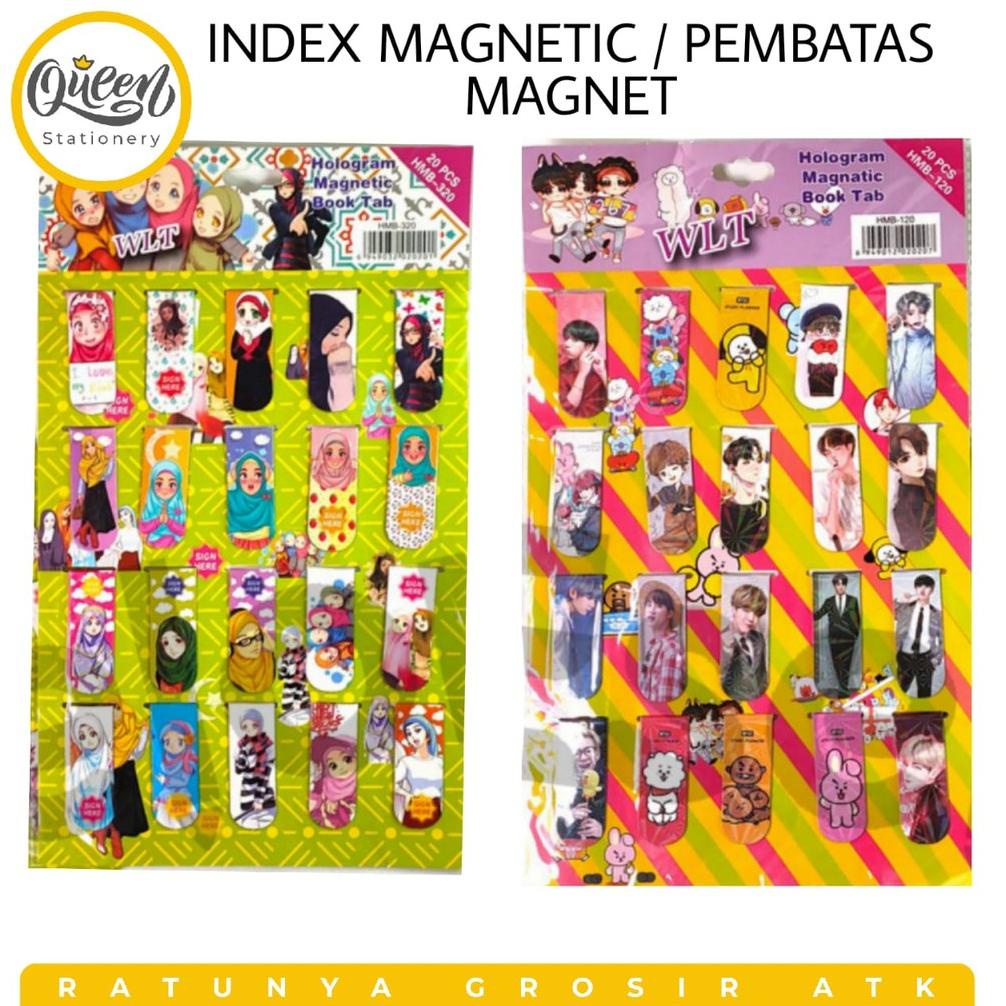 

[KODE BARANG 4365] INDEX MAGNETIC / PEMBATAS BUKU MAGNET GAMBAR HIJAB & BTS / PEMBATAS MAGNET