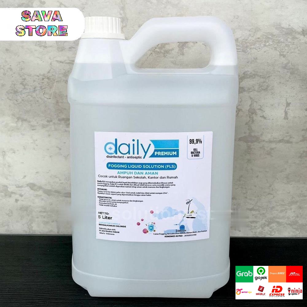 DESINFEKTAN FOGGING DAILY PREMIUM FOGGING LIQUID SOLUTIONS (FLS) 5 LITER KHUSUS MESIN FOGGING ASAP