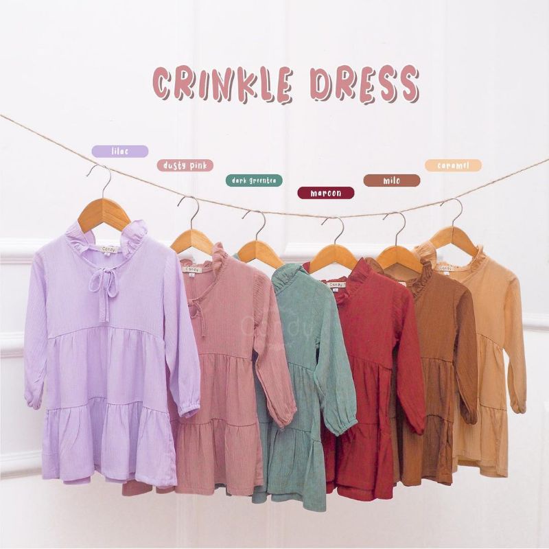 CRINKLE DRESS | DRESS ANAK | DRESS BAYI 1 TAHUN | BAJU BAYI PEREMPUAN