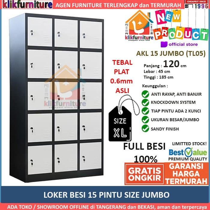 

Filling Cabinet Loker Besi 15 Pintu Ukuran Jumbo Akl 15 / Tl05