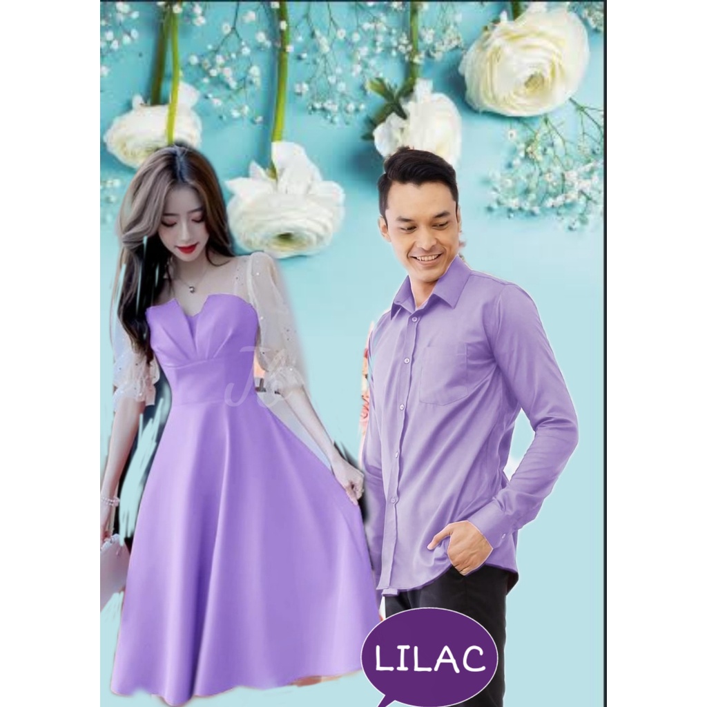 COUPLE DRESS KIMNARA BRUKAT TILE GLITER/ SET PAKAIAN COUPLE PESTA