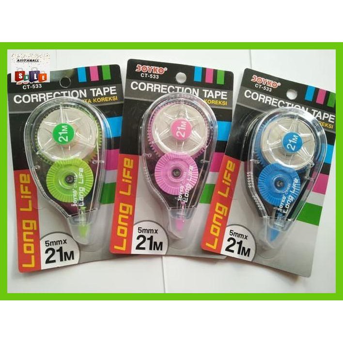 

Silutala- Correction Tape Joyko Tip-Ex Roll Long Life 21 M ( Ct-533) -Ori.