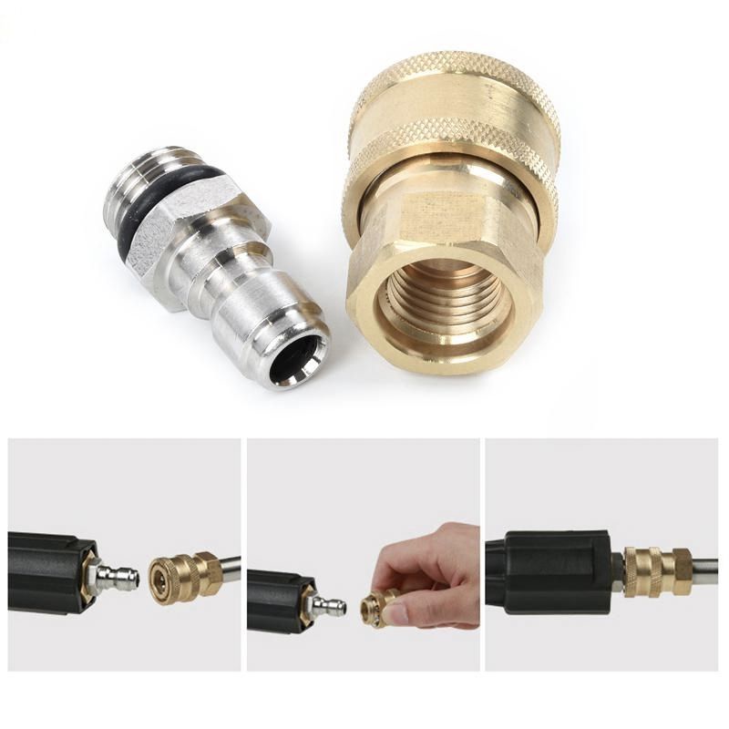 Sepasang Konektor Adaptor 1/4 Male M22/14 Female Untuk Aksesori Taman Cuci