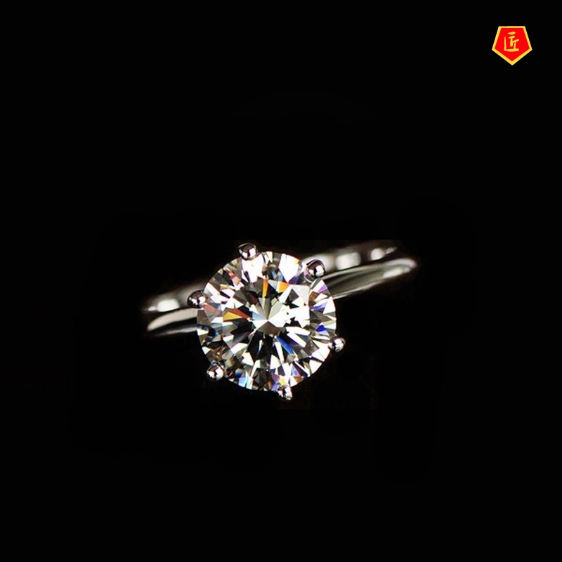 [Ready Stock]Simple Personality Moissanite Ring