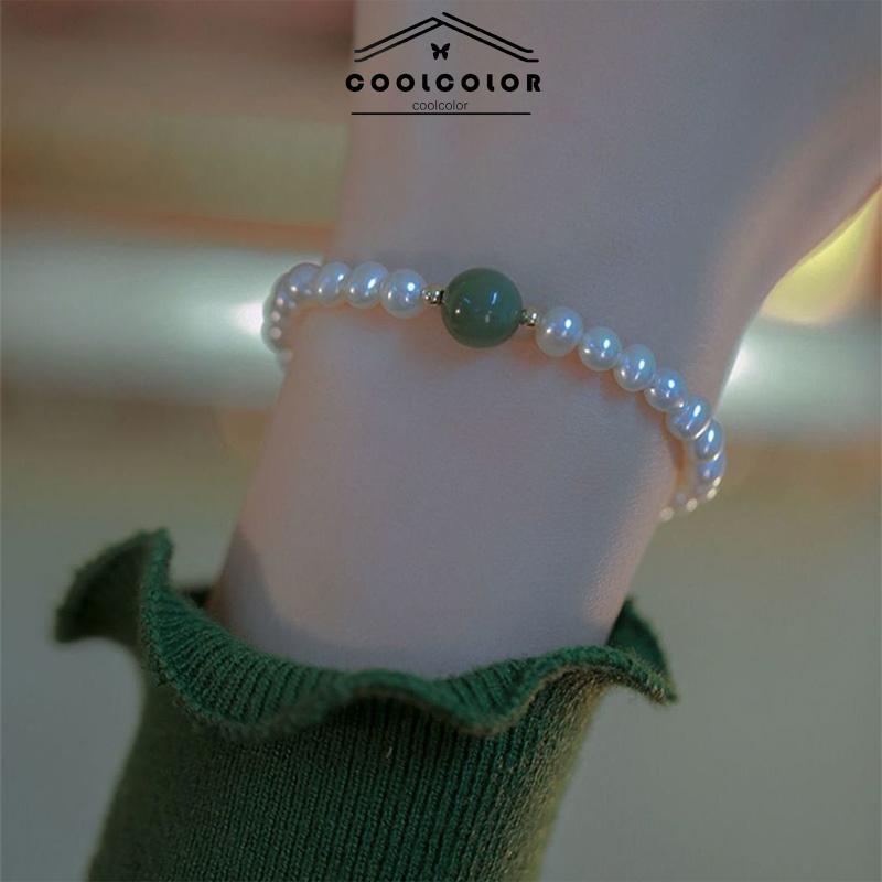 COD❤️Qingdai gelang mutiara wanita Gelang Wanita Korea Merek Keberuntungan Lampu Aksesoris simple murah Fashion Ready Stock